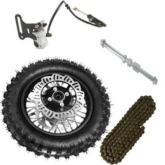3.00-10 Rear Knobby Tire Wheel Kit 190mm Brake Disc 420 Sprocket for CRF50 XR50