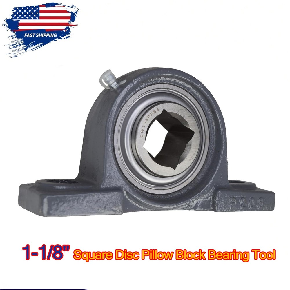GW208PPB5-P Square Disc Harrow Pillow Block Bearing 1-1/8″ Tool Tufline TPBT60