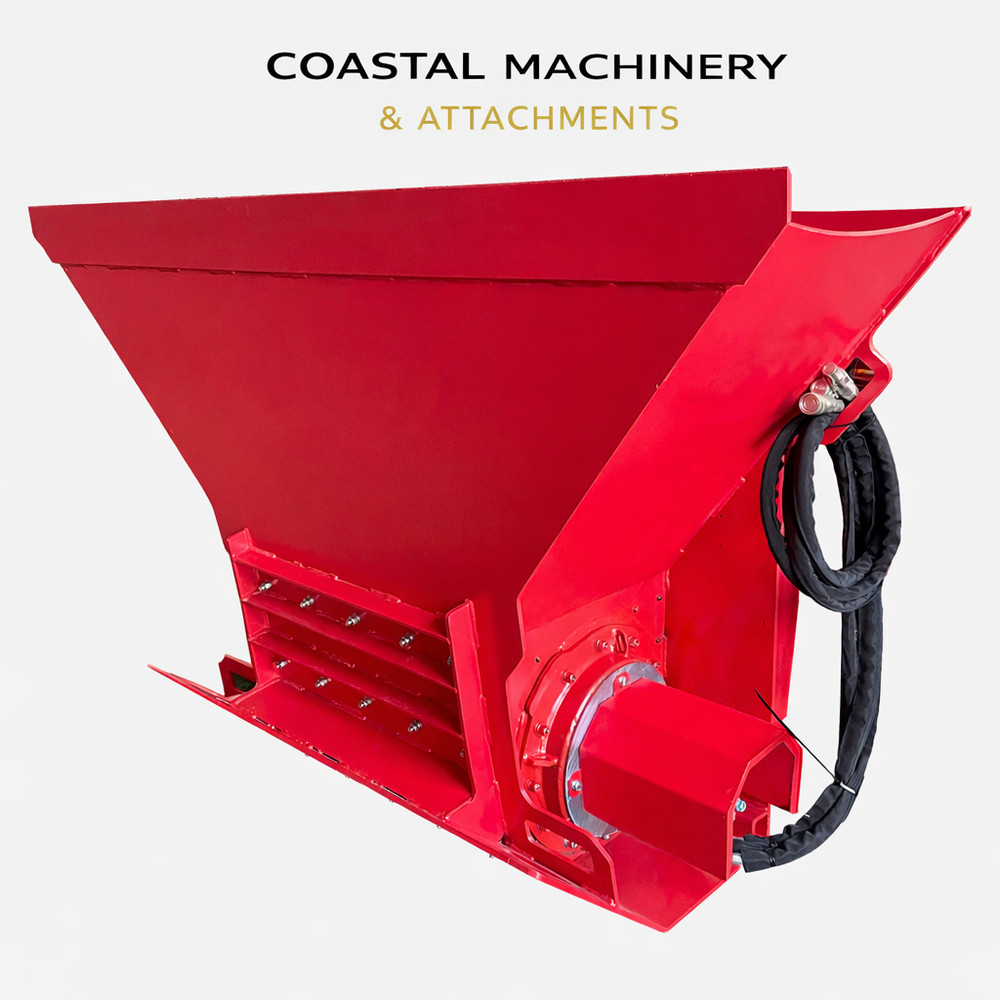 Skid Steer Raytree Block Stone Asphalt Rock Crusher Loader Hydraulic Attachment