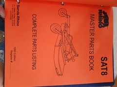 Rhino Parts Catalog Operator Manuals Binder GR60, GR72, GR84, SR166, RC12, E-60