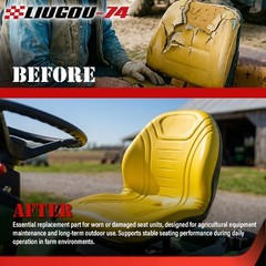 Yellow High Back Seat AM879503 Fit For John Deere 4100 4115 425 445 455 Tractor