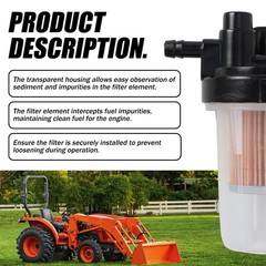 1Pc Fuel Filter Assembly Complete Diesel Gasoline for Kubota 6A320-58862