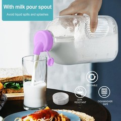 Ritayedet 64 Oz Heavy Duty Glass Milk Bottle with Reusable Airtight Strong SCREW
