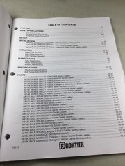 Frontier Pallet Fork And Bale Spear Operators & Parts Manual