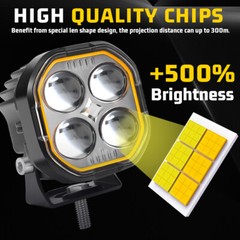 2PCS 3” LED WORK Lights Pods Caterpillar Skid Steers Excavator Forklift Loader