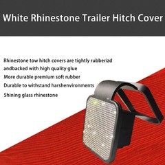 OUCPC Bling Trailer Hitch Cover with White for Any 2″ Receivers- Rubber white