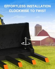 Clamp On Debris Forks for 60 Inch Buckets, 4000 Lbs Pallet Forks for Loader