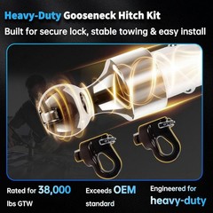 60692, Upgraded 38k 2-5/16 Inch Ball Puck System Gooseneck Hitch Kit with Case
