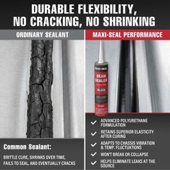 Maxi-Seal Black Polyurethane Seam Sealer (6-Pack, 10.5oz Tube) Durable &