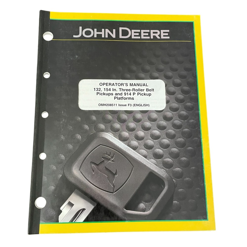 John Deere 132 154 Belt Pickup 914P Platform Operator’s Manual OMH208511 2003