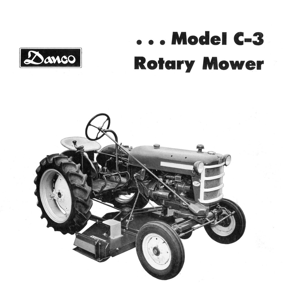IH International Danco Model C-3 Rotary Mower Brochure Farmal Cub Lo-Boy Tractor