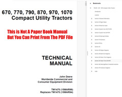 John Deere 670 770 790 870 970 1070 Tractor Service Repair Manual TM1470 – FAST