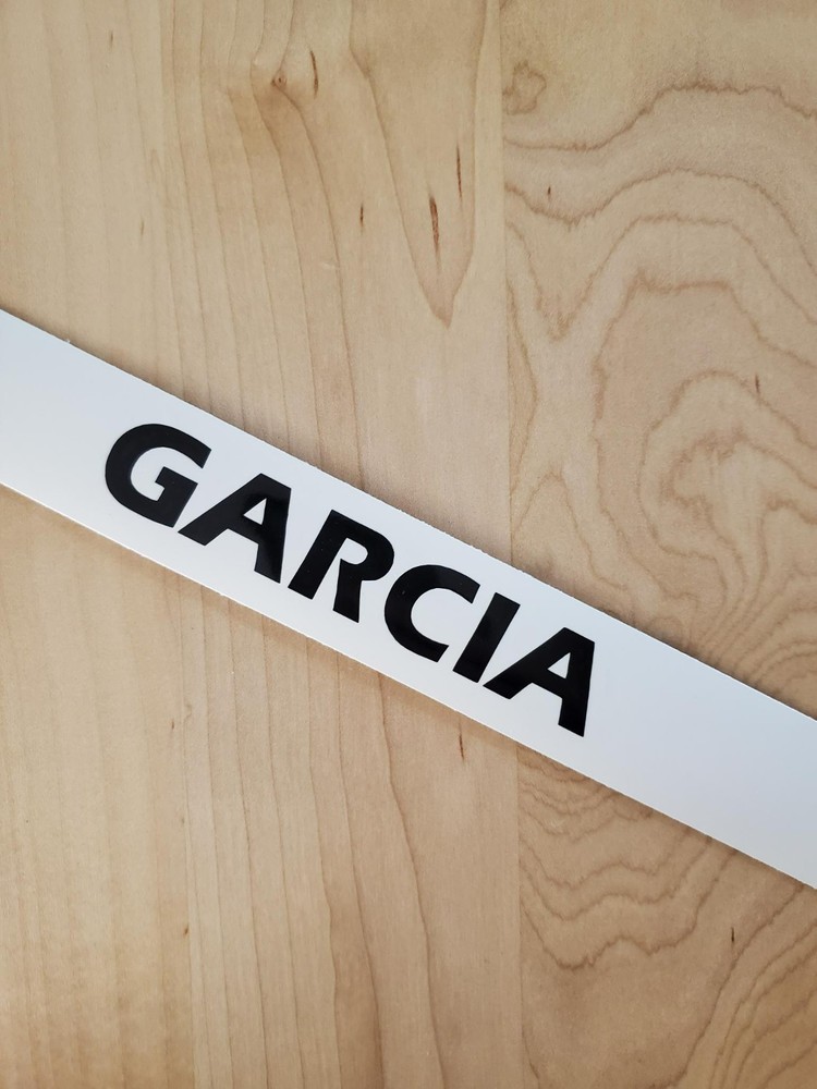 GARCIA Last name decal sticker vinyl (2) PAIR Gloss BLACK 10″ FAST USA