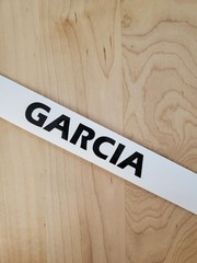 GARCIA Last name decal sticker vinyl (2) PAIR Gloss BLACK 10″ FAST USA