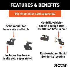 Curt 16427 Custom 5th Wheel Bracket Kit for Ram 2500 FOR USE WITH CURT #16204