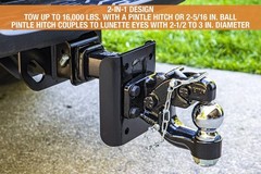 Buyers Products BH82516 8-Ton Combination Hitch w/ 2-5/16 in Ball, Pintle Hoo…