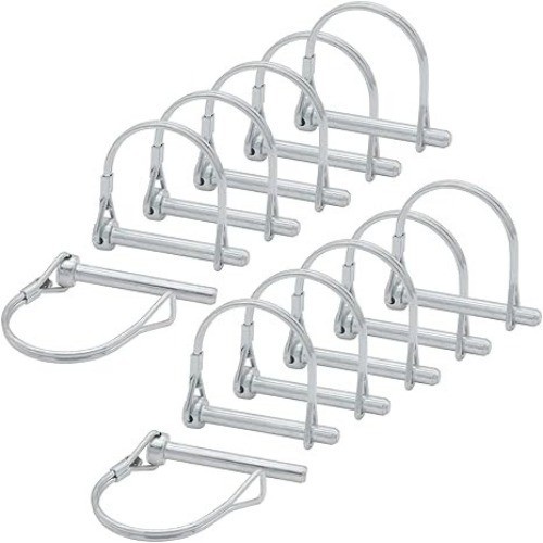 12 Pcs 1/4 x 1-3/4 Inch Wire Lock Pins, Heavy Duty Zinc Plated Pto Hitch Pin Arc