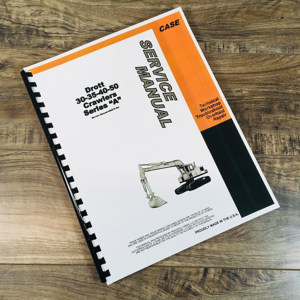 Case Drott 30 35 40 50 Series A Crawler Excavator Service Repair Shop Manual