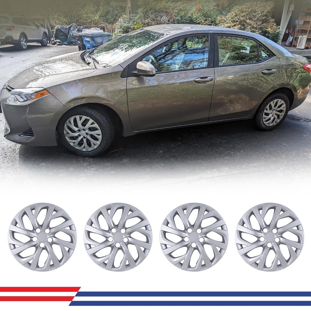 16 Inch Hubcaps Set of 4 Fit 2009-2025 Toyota Corolla Steel Wheels ABS Lacquer