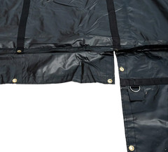 24’x27′ Flatbed Trailer Heavy Duty Tarp – 18Oz Vinyl Black Lumber Tarp (8′ Drop)