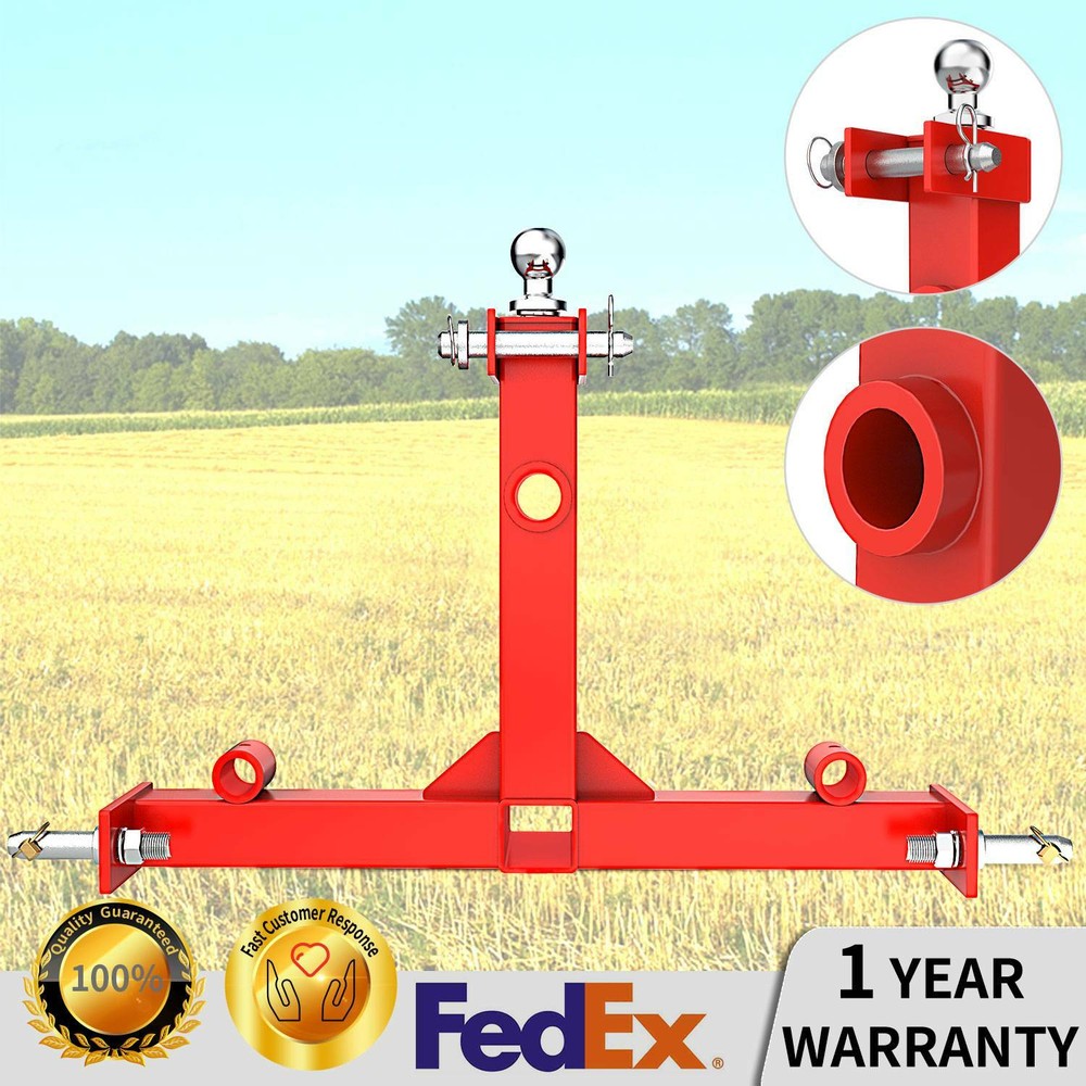 Tractor 2″ Receiver Trailer Hitch Drawbar Gooseneck 3 Point Hay Bale Attachment