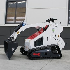 Mini Skid Steer Loader 13.5 HP B&S Standing Crawler Tracked Loader W/ Trencher