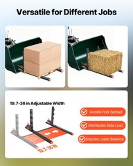 VEVOR 4000 lbs Pallet Forks 60″ Tractor Forks with Anti-Tilt & Stabilizer Bar