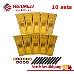 10 PK 1U3202 Bucket Teeth with Pins 8E6208 Retainers 8E6209 for J200 Series