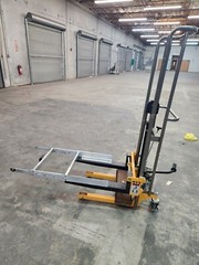 manual pallet stacker, 2200LBS CAPACITY 78 INCHES IN HEIGHT, LIFT 5 FEET 3 INCHS