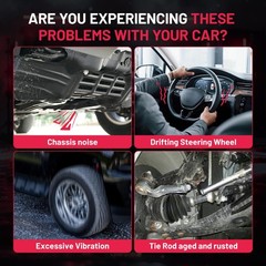 BDFHYK 6pcs Front Inner & Outer Tie Rod Ends Kit w/Tie Rod Boots Compatible