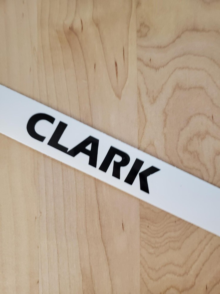 CLARK last name decal sticker vinyl (2) PAIR Gloss BLACK 10″ FAST USA