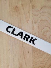 CLARK last name decal sticker vinyl (2) PAIR Gloss BLACK 10″ FAST USA