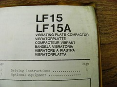DYNAPAC LF15 LF15A VIBRATORY PLATE COMPACTOR INSTRUCTION ,PARTS MANUAL
