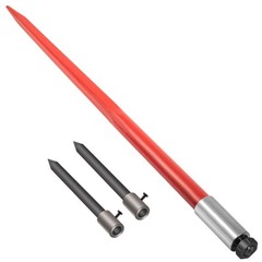 VEVOR Hay Bale Spear 49″ 3000 lbs Spike Fork 45#Steel W/2 Stabilizers & Sleeves