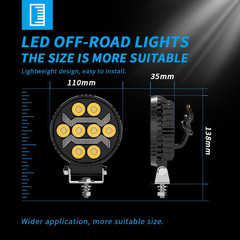 2PCS 4″ Round LED WORK LIGHT fit CAT Skid Steer 289D3 277D 289D 226D 249D 297D2