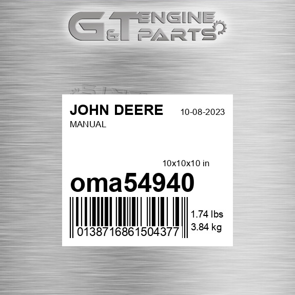 OMA54940 MANUAL fits JOHN DEERE (New OEM)