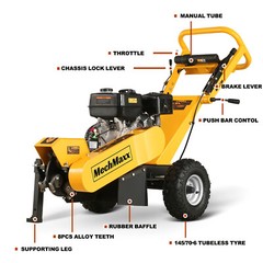 MechMaxx 420cc 15HP Stump Grinder,12” Cutting Height/10” Cutting Depth,SGR1500