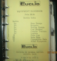 EUCLID DIVS. GENERAL MOTORS Dealers Equipment Handbook Manual Original 1964-1969