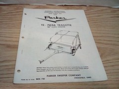 Parker TE-7036 Trailette 36 Inch Lawn Sweeper Assembly Operation Parts Manual.