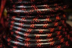 IH Farmall Cub Tractor Black & Red Cloth Covered Copper Core Spark Plug Wire Set