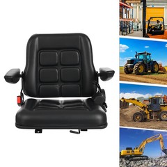 Adjustable Forklift Tractor Lawn Mower Seat with Armrests 35°–180° Backrest