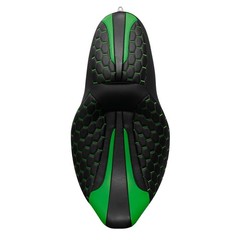 2-Up Seat Green Leather Electra Glide Classic Street Glide Road Glide 2009-2023