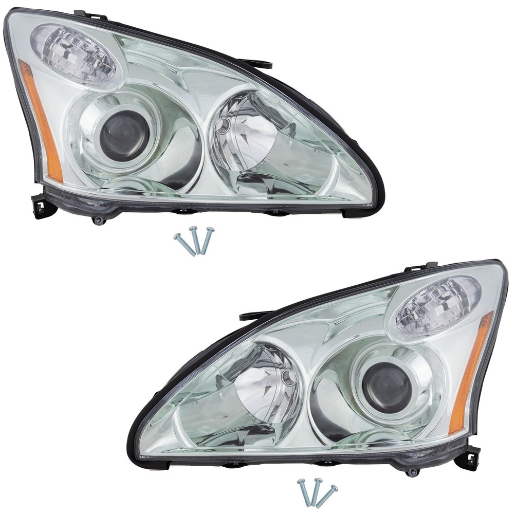 Pair Headlights Lens Housing 2004-2006 Lexus RX330 LH RH w/o HID Xenon Japan