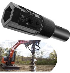 Heavy Duty Auger Bit Adapter Conversion 2 inch female Hex to 2-9/16″ Male Round