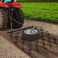 Drag Harrow for ATV & Tractor, 4×4 ft & 5×4.5 ft, 3/8″ 1/2″ Teeth, Tow Behind