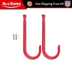 15 Inch Red J Hooks 7,100 LBS Working Load Limit Grade 80 Clevis J-Hook (2 Pack)