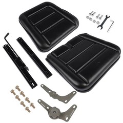 Universal Adjustable Backrest Forklift Excavator Lawn Mower Tractor Seat Black