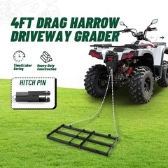 For ATV/UTV/Tractor Driveway Yard Lawn Leveling Landscape Grader 4FT Drag Harrow
