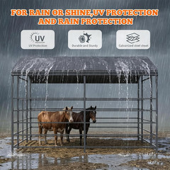 13x20ft Galvanized Livestock Shelter Metal Cattle Shed Steel Barn Horse Goat