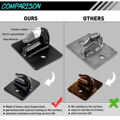 2x Tractor Bucket 3/8″ Bolt On Grab Hooks Black for RV UTV Truck Tow Hook Black